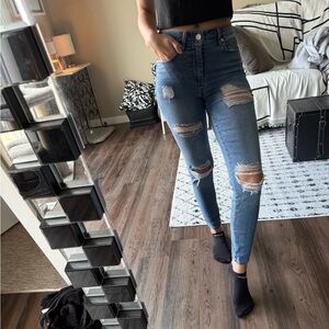 Guess Distressed Blue Skinny Jeans